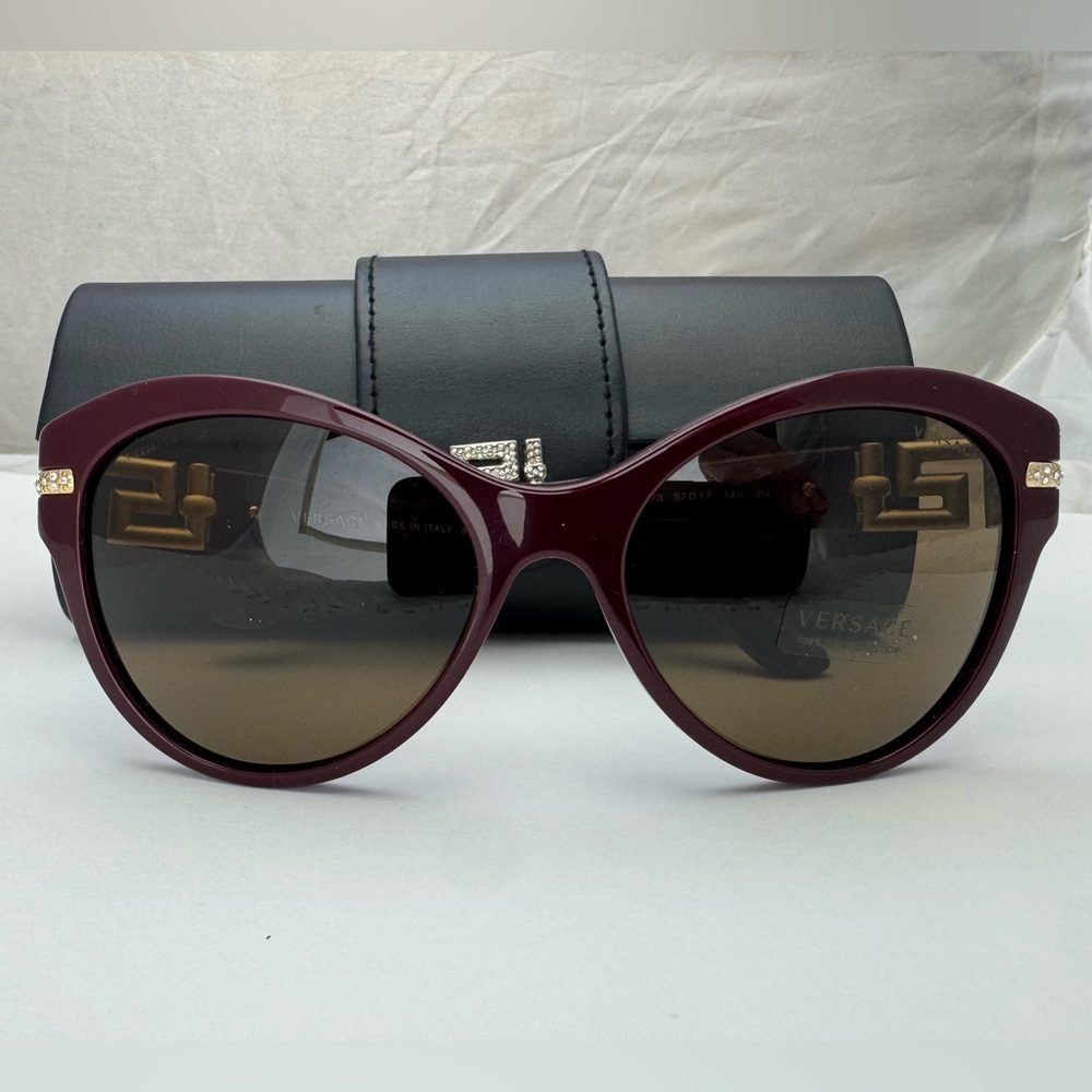 Versace Women's Burgandy Cat Eye Sunglasses